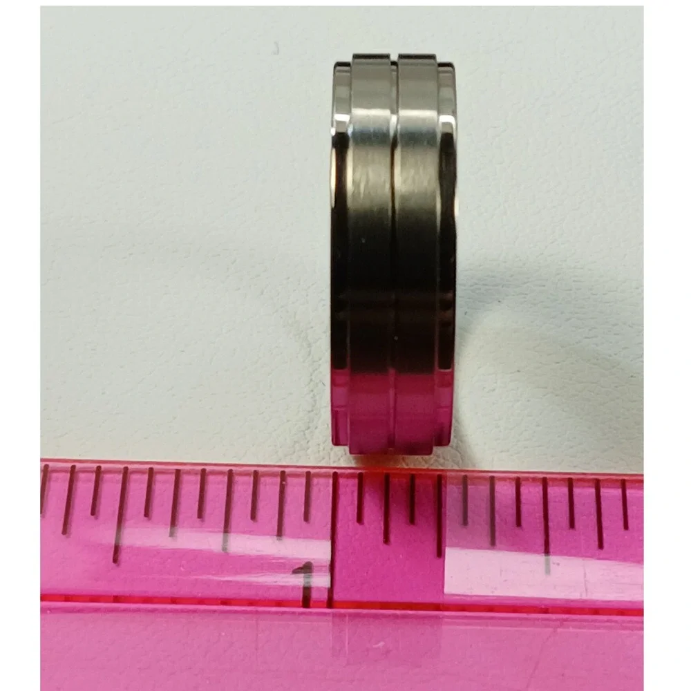 Vintage Titanium Men's 7mm Band Ring Size 10 Brushed Polished New Old‎ Stock Y2K